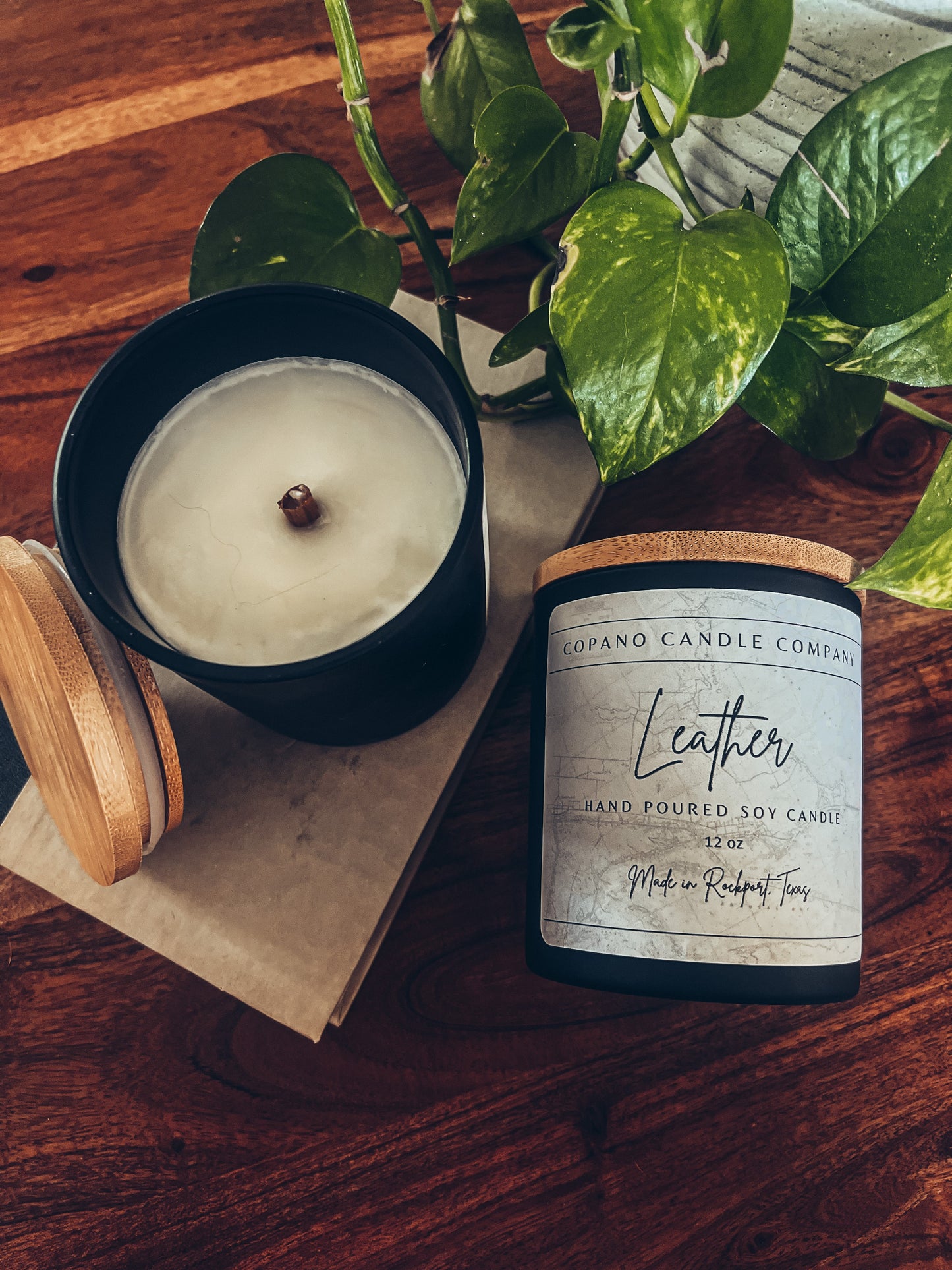 Leather - Soy Wood Wick Candle