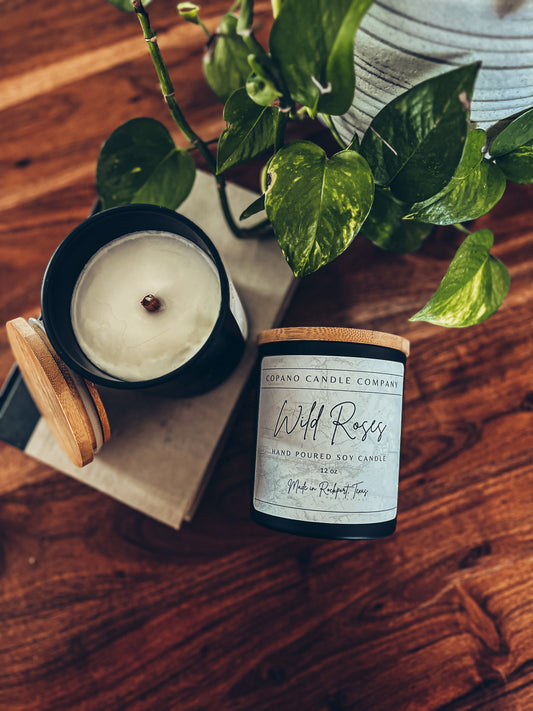 Wild Roses - 12oz Soy Wood Wick Candle